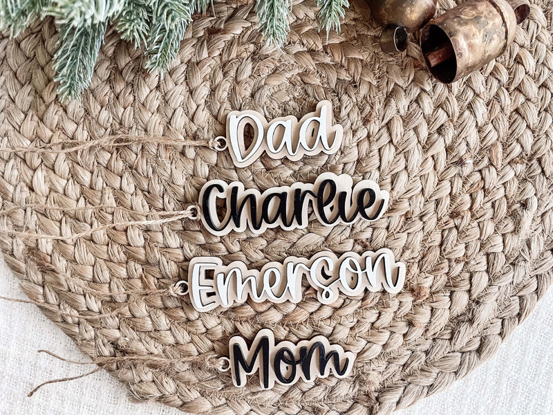 Personalized Christmas Stocking Name Tags - Charlie + Pine