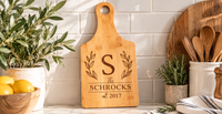 Personalized Monogram Cutting Board | Custom Family Name Engraved Gift - Charlie + Pine