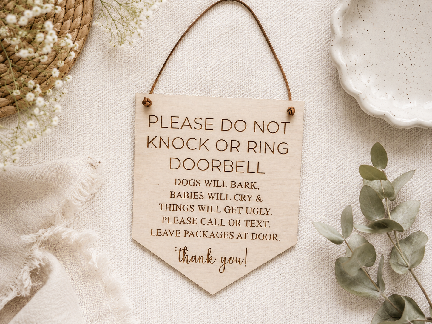 Please Do Not Knock Door Sign | Baby Sleeping - Charlie + Pine