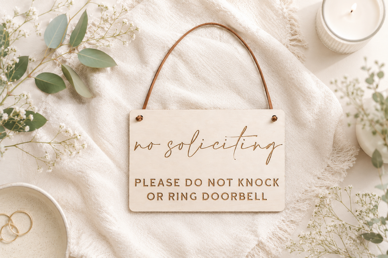 No Soliciting Door Sign | Do Not Knock or Ring - Charlie + Pine