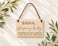 Baby Sleeping Door Sign | Do Not Knock - Charlie + Pine