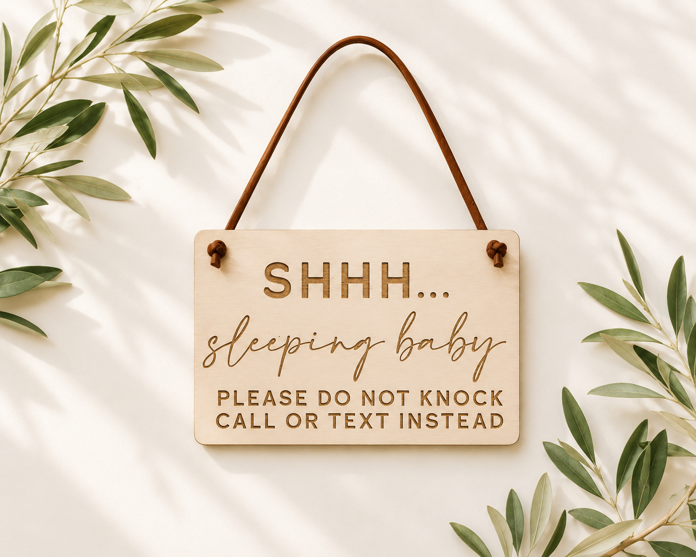 Baby Sleeping Door Sign | Do Not Knock - Charlie + Pine