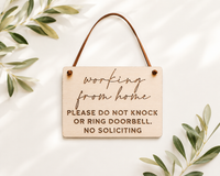 Working From Home Sign | Do Not Knock Door Sign - Charlie + Pine