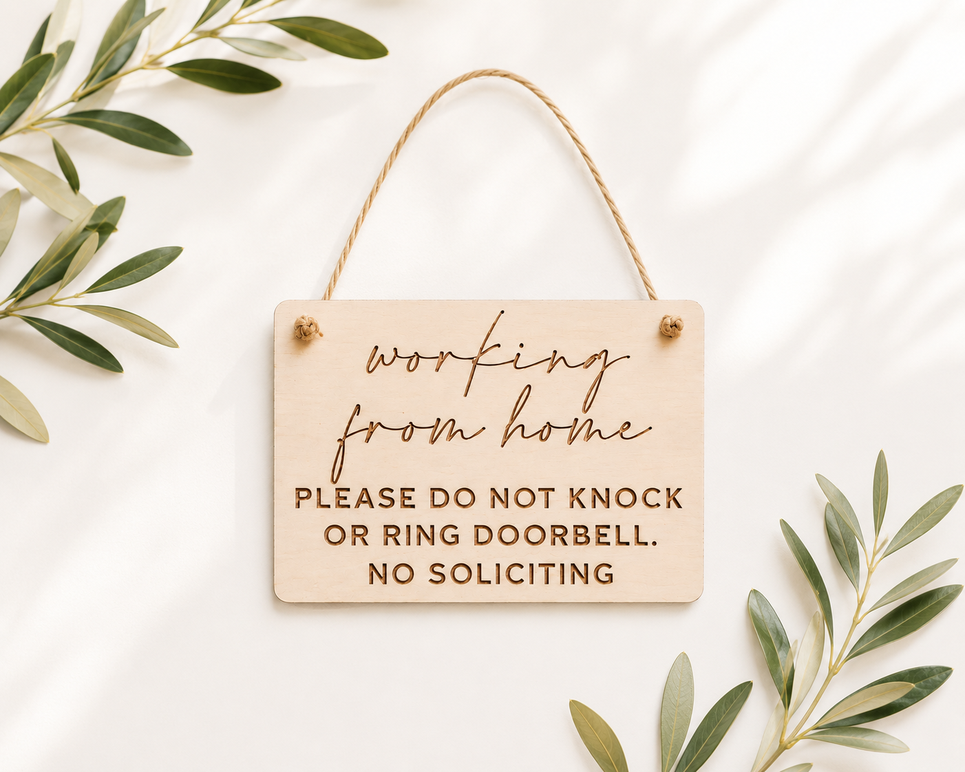 Working From Home Sign | Do Not Knock Door Sign - Charlie + Pine