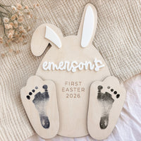 Personalized Easter Bunny Footprint Sign - Charlie + Pine