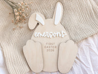 Personalized Easter Bunny Footprint Sign - Charlie + Pine