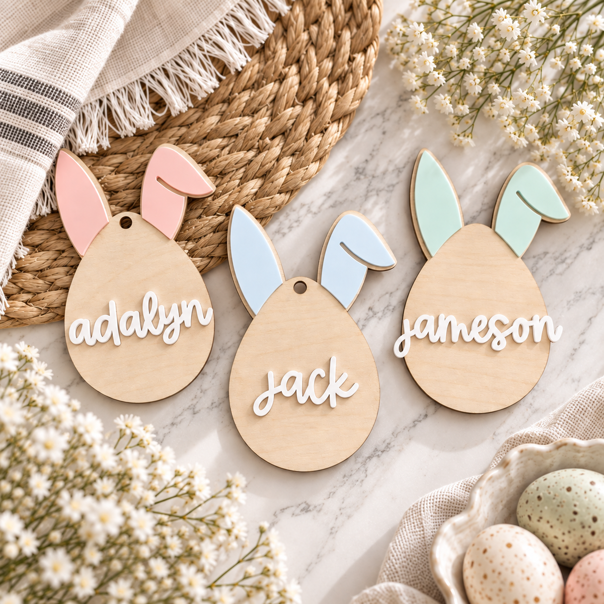 Easter Bunny Basket Name Tag - Charlie + Pine