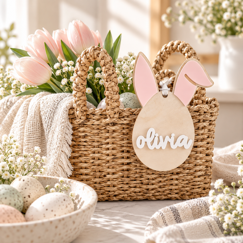 Easter Bunny Basket Name Tag - Charlie + Pine