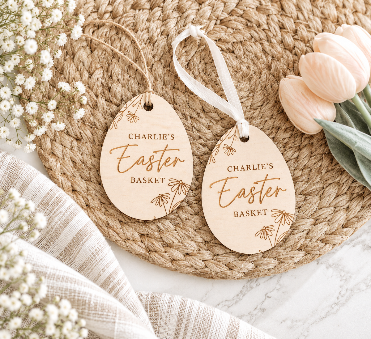 Custom Easter Basket Tags - Charlie + Pine
