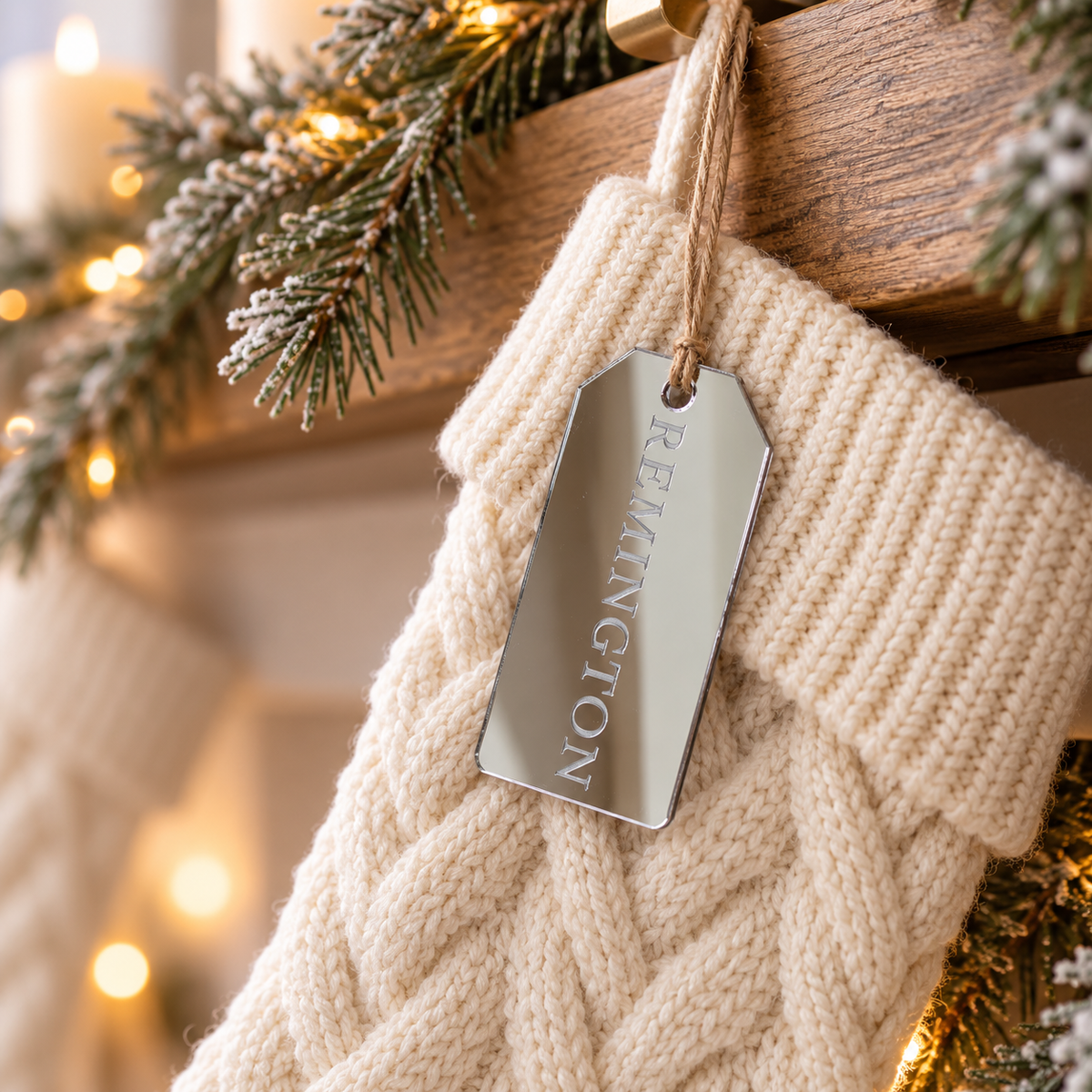 Personalized Acrylic Christmas Stocking Name Tag