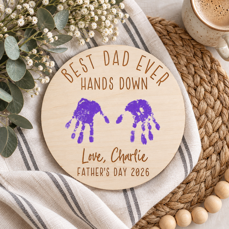 Personalized Father's Day Handprint Sign - Charlie + Pine