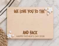 Personalized Father’s Day Handprint Sign – We Love You to the Moon and Back - Charlie + Pine