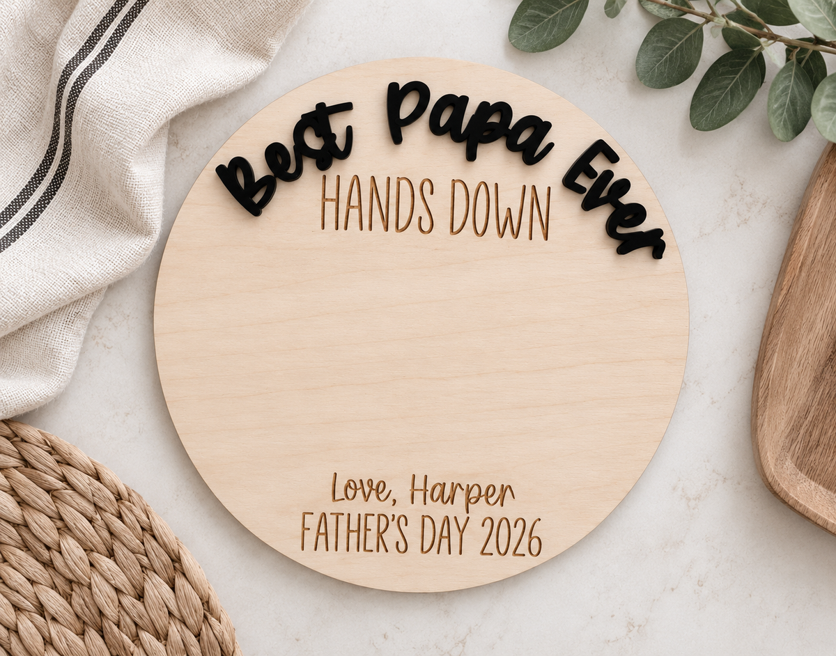 Custom Father’s Day Handprint Sign | Gift for Dad from Kids - Charlie + Pine