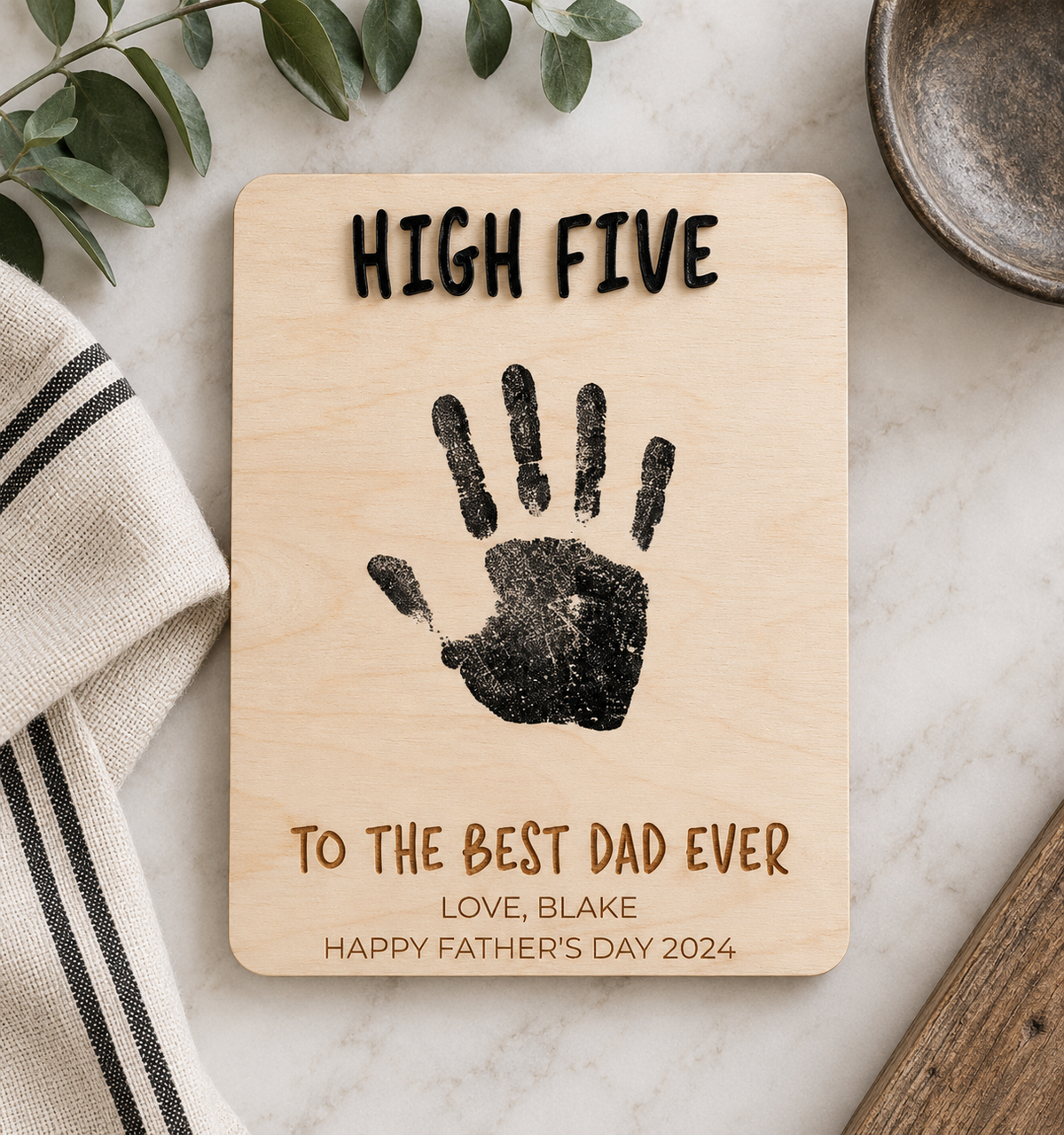 High Five Handprint Sign for Dad | Personalized Father’s Day Gift - Charlie + Pine