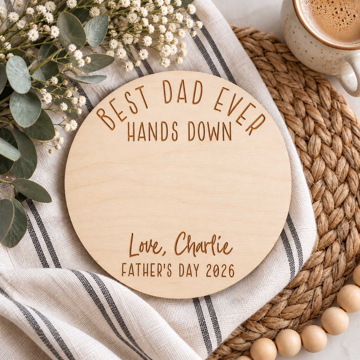 Personalized Father's Day Handprint Sign - Charlie + Pine