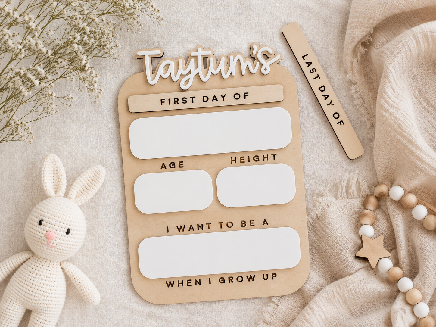 Custom First & Last Day of School Sign – Personalized Dry Erase Board for Kids' Back to School Photos - Charlie + Pine