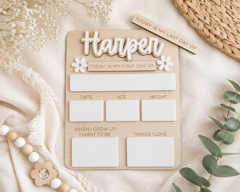 Interchangeable First and Last of School Sign - Charlie + Pine