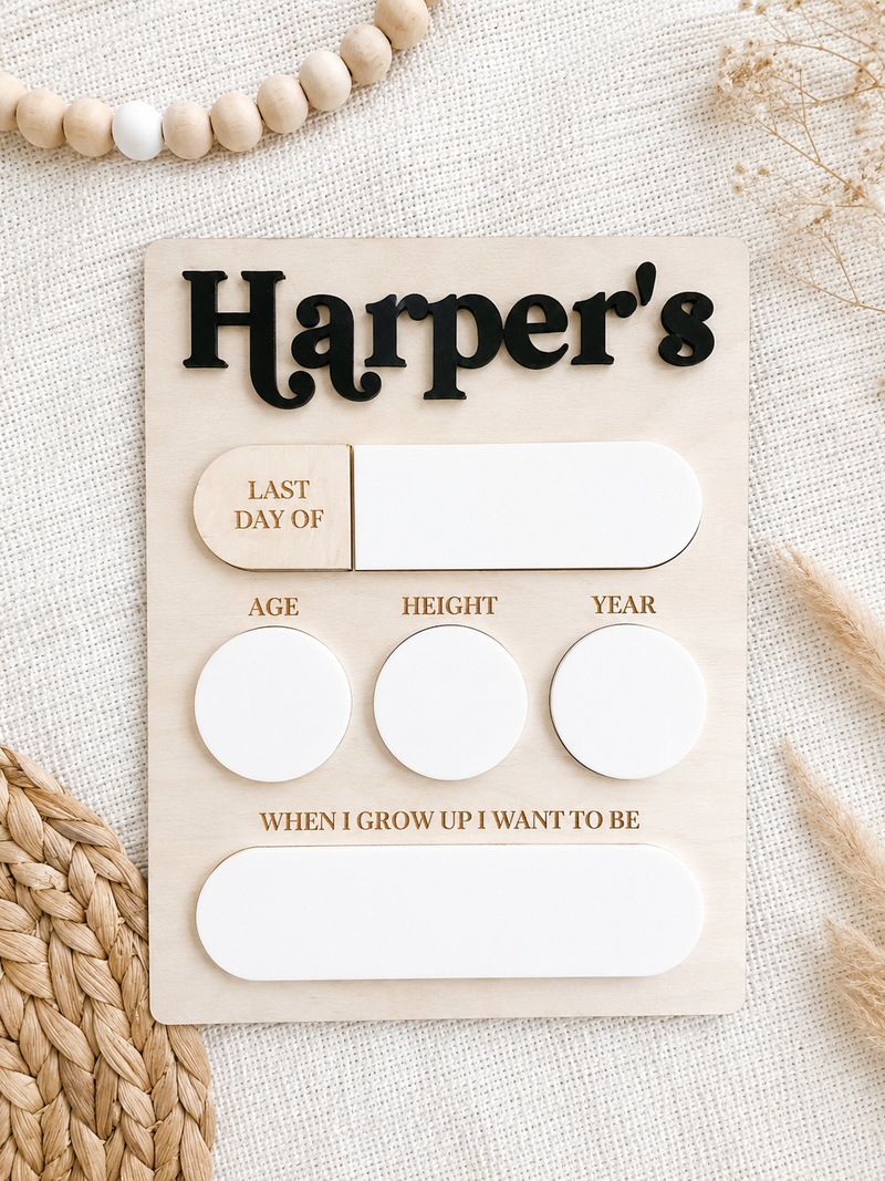 Personalized First & Last Day of School Sign – Reusable Back to School Board - Charlie + Pine