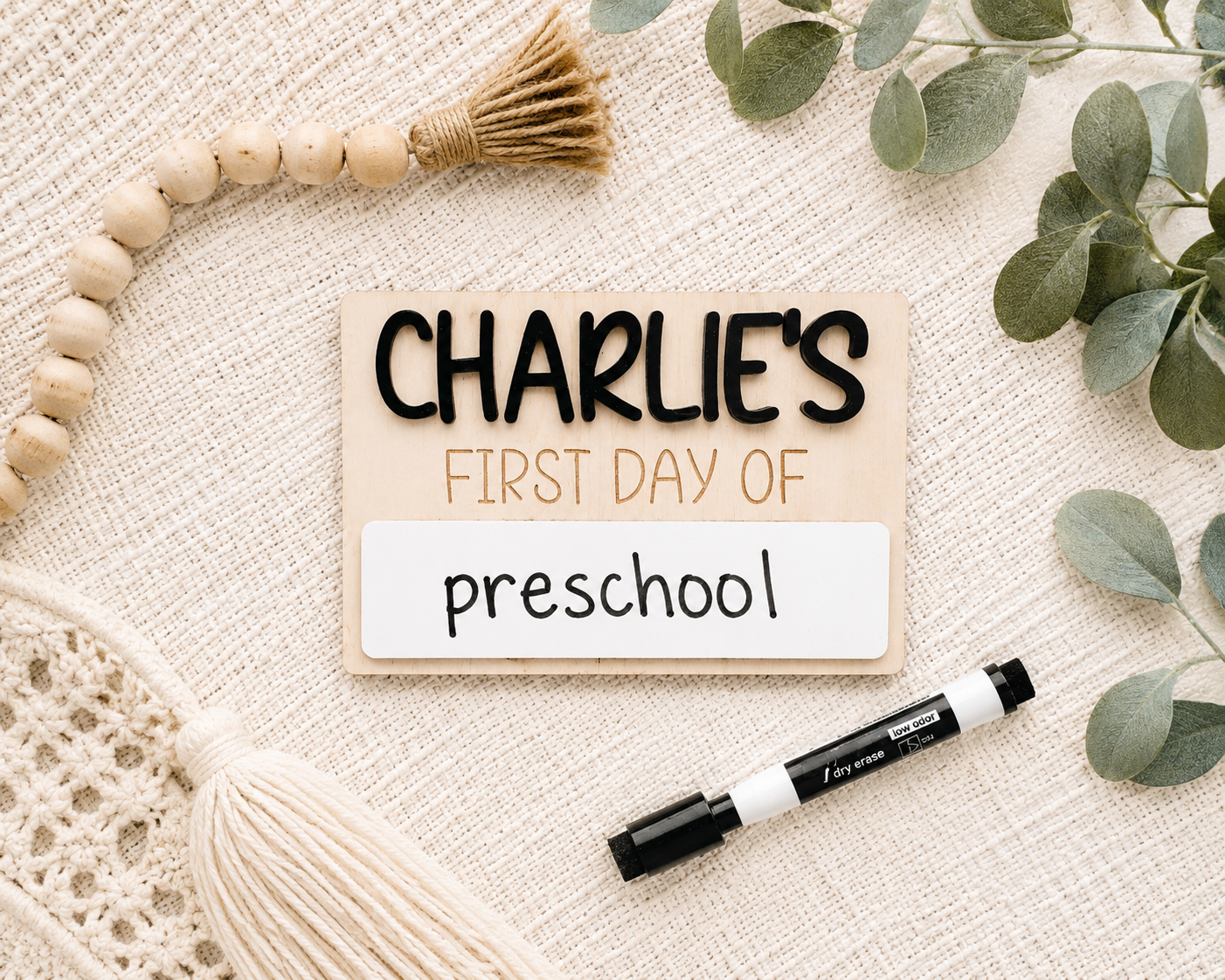 Custom First or Last Day of School Sign – Personalized Back to School Photo Board - Charlie + Pine