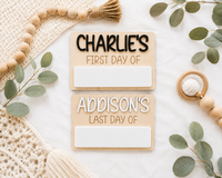 Custom First or Last Day of School Sign – Personalized Back to School Photo Board - Charlie + Pine