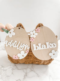 Floral Easter Basket Name Tag - Charlie + Pine