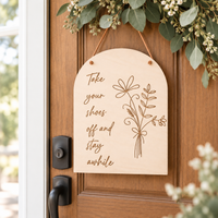 Shoes Off Door Sign | Boho Entryway Sign - Charlie + Pine