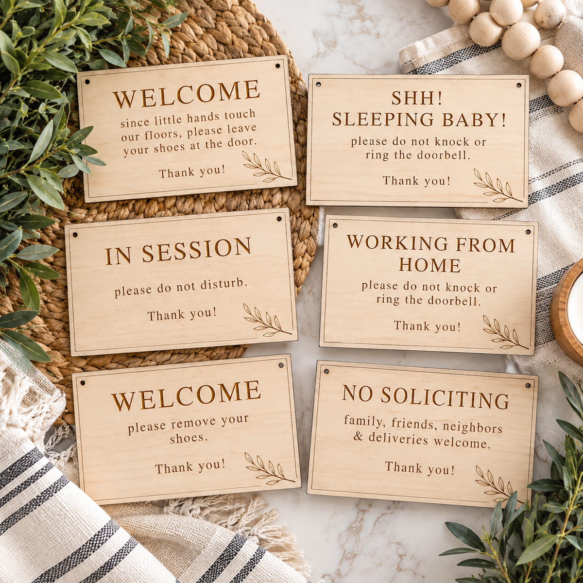 Front Door Signs | Minimal Wooden Door Hangers - Charlie + Pine