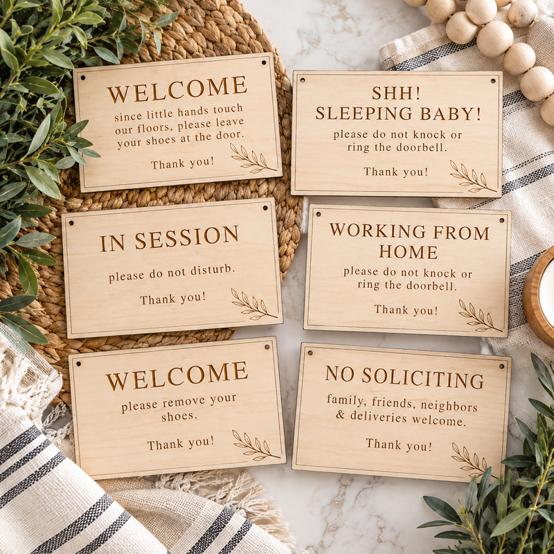 Front Door Signs | Minimal Wooden Door Hangers - Charlie + Pine