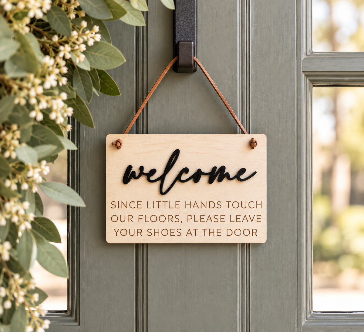 Please Remove Shoes Door Sign | Entryway Home Sign - Charlie + Pine