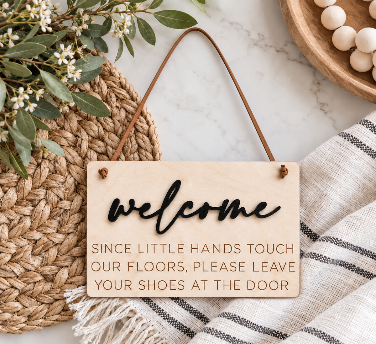 Please Remove Shoes Door Sign | Entryway Home Sign - Charlie + Pine
