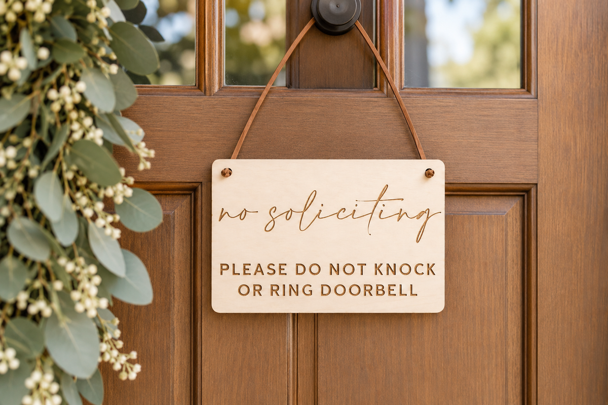 No Soliciting Door Sign | Do Not Knock or Ring - Charlie + Pine