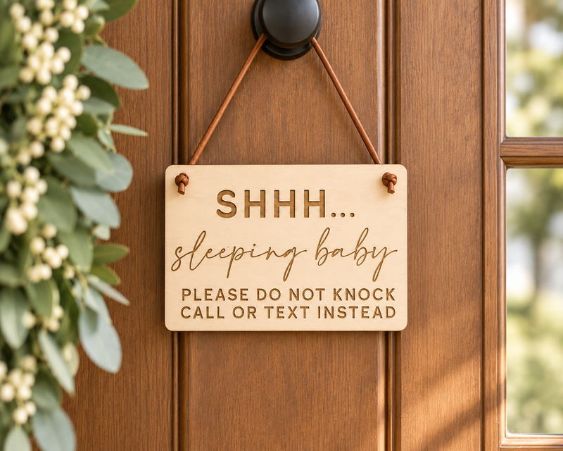 Baby Sleeping Door Sign | Do Not Knock - Charlie + Pine