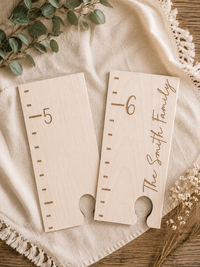 Personalized Wooden Growth Chart Ruler – Kids Height Chart for Wall - Charlie + Pine