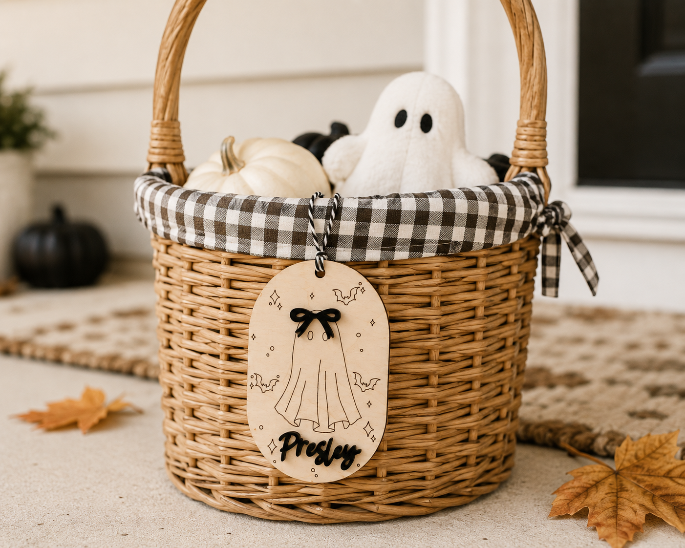 Custom Halloween Basket Name Tag - Charlie + Pine