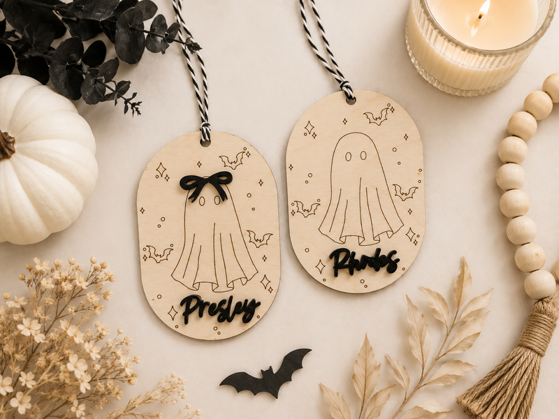 Custom Halloween Basket Name Tag - Charlie + Pine