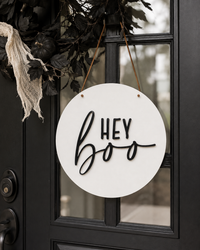 Hey Boo Halloween Door Hanger - Charlie + Pine
