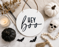 Hey Boo Halloween Door Hanger - Charlie + Pine