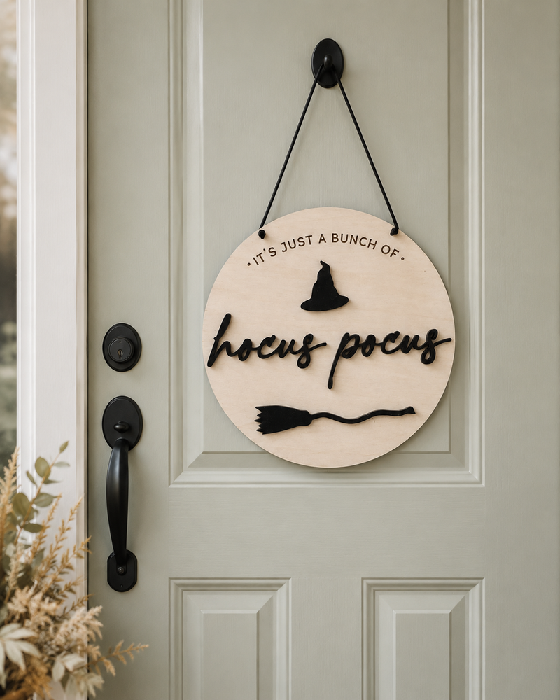 Hocus Pocus Halloween Door Hanger Sign - Charlie + Pine
