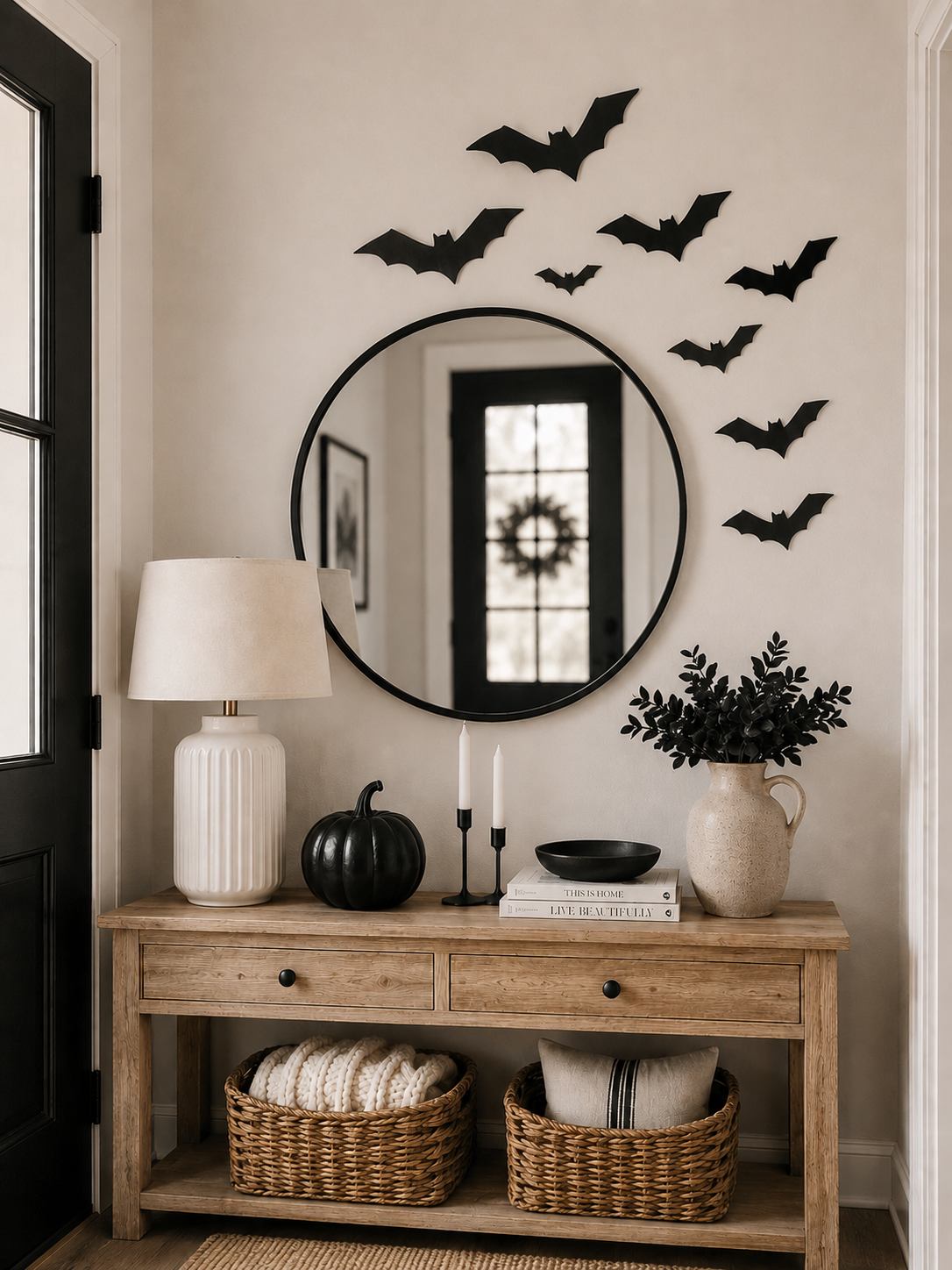 Wooden Halloween Bat Wall Decor – Set of 10 - Charlie + Pine