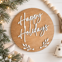 Happy Holidays Front Door Sign - Charlie + Pine