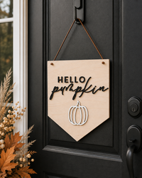 Hello Pumpkin Door Hanger - Charlie + Pine