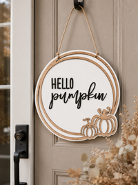 Hello Pumpkin Door Hanger - Charlie + Pine