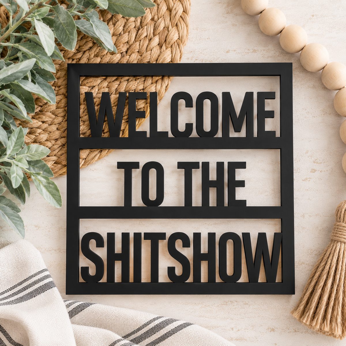 Funny Welcome Sign – Welcome to the Shitshow Wood Decor - Charlie + Pine