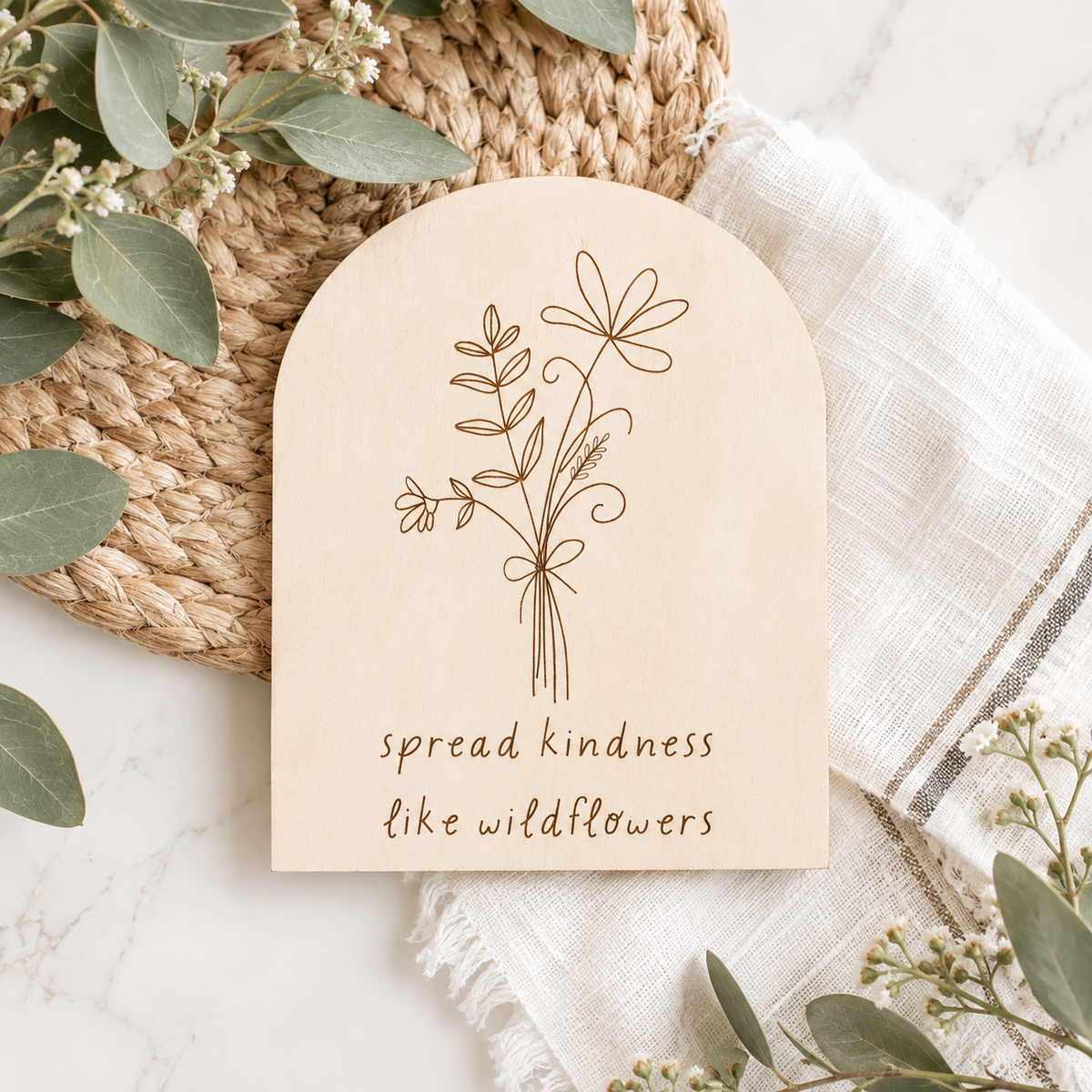 Spread Kindness Like Wildflowers Sign - Charlie + Pine