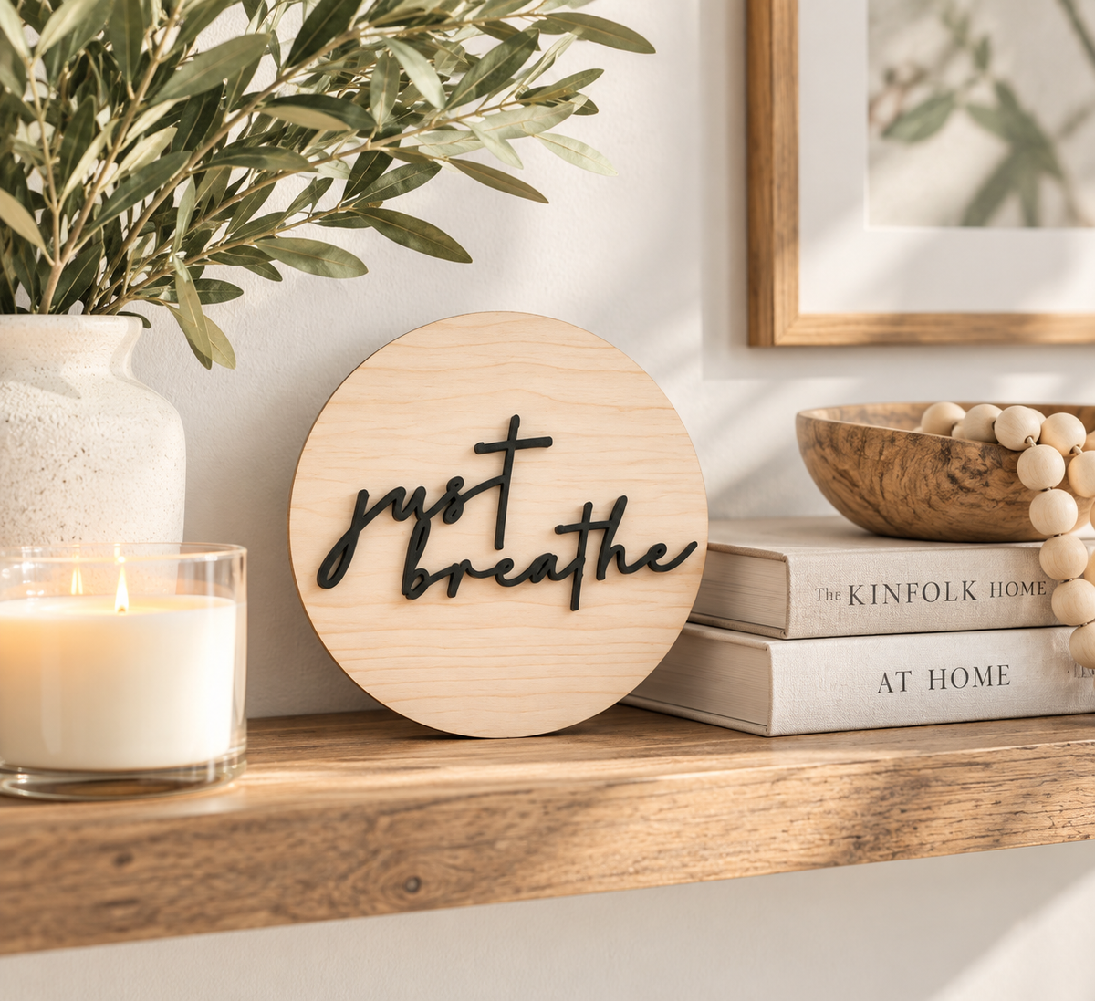 Just Breathe Wood Sign - Charlie + Pine