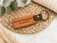 You Have the Keys to My Heart Engraved Wooden Keychain - Charlie + Pine