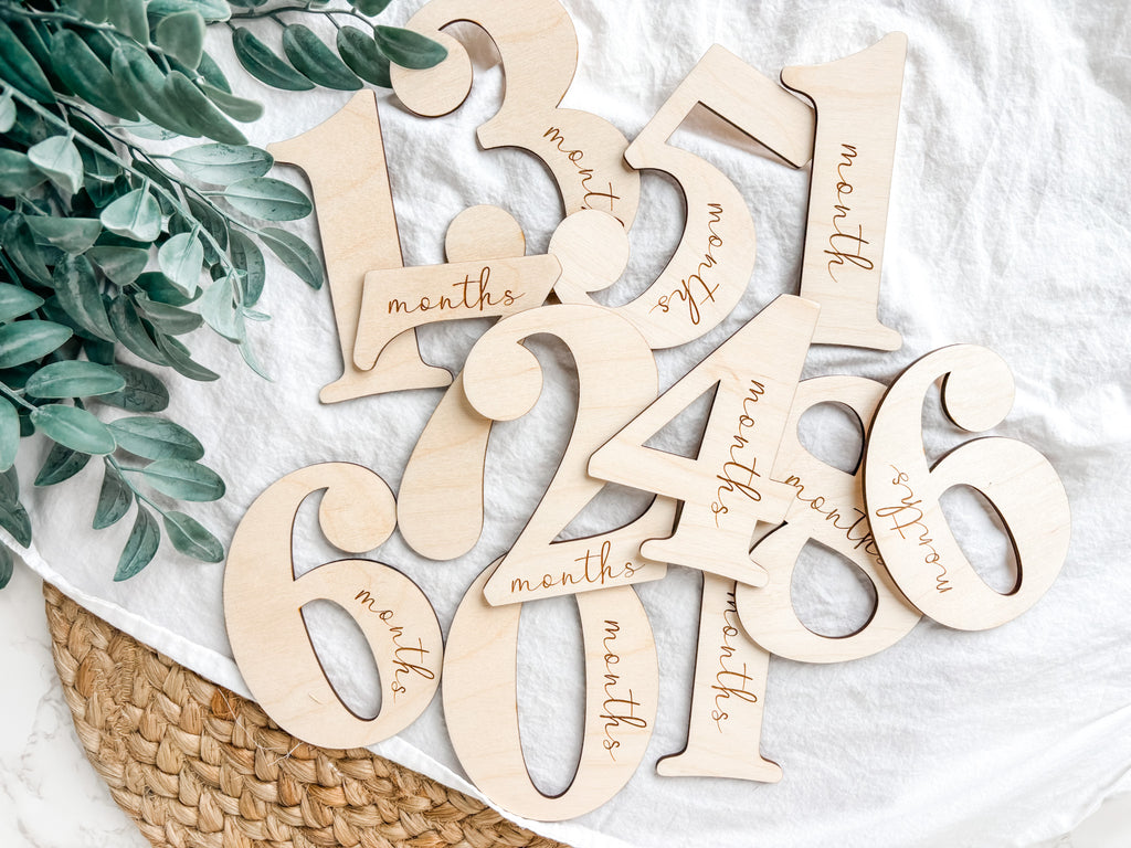 Wooden Baby Milestone Numbers - Charlie and Pine – Charlie + Pine