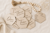 Baby Monthly Milestone Markers | Wooden First Year Photo Props - Charlie + Pine
