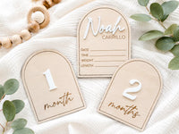 Interchangeable Baby Monthly Milestone Cards - Charlie + Pine
