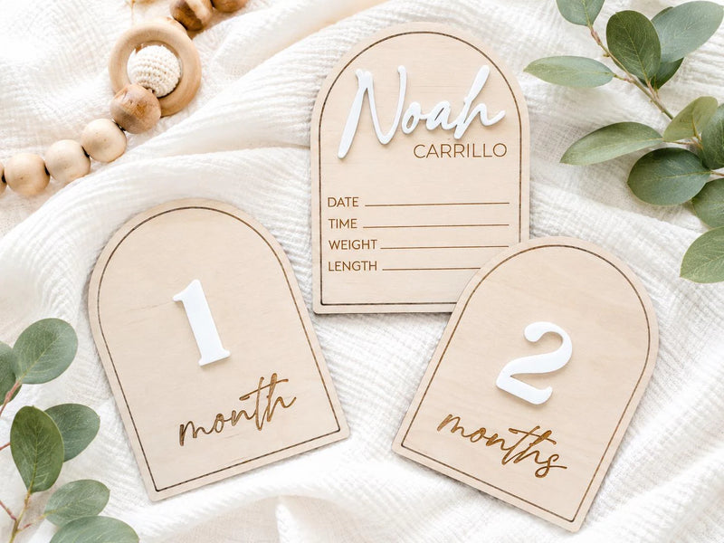 Interchangeable Baby Monthly Milestone Cards - Charlie + Pine